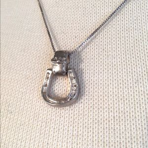 Sterling silver western style horseshoe necklace